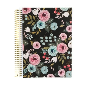 VICTORIAS JOURNALS 5840 SPRING GARDEN BLACK 17x24cm SPİRALLİ PVC KAPAK 120gr.80YP. NOKTALI DEFTER