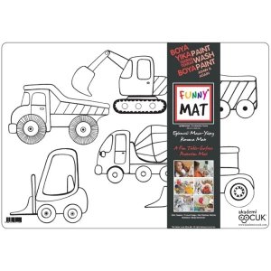 AKADEMİ ÇOCUK - FUNNY MAT - İŞ MAKİNELERİ 48x33,5cm