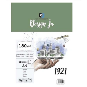 ALEX A4 İNCE DOKULU RESİM DEFTERİ KARTON KAPAK 180GR. 40YP. DESING JA ALX-0595