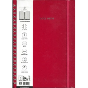 VICTORIAS JOURNALS NOTE BENE 9258 PREMIUM NOTEBOOK SERT KAPAK A4 100gr.192 SYF. ÇİZGİLİ DEFTER KIRMIZI