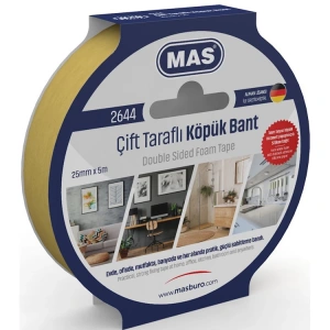 MAS 2644 ÇİFT TARAFLI KÖPÜK BANT 25mmx5m