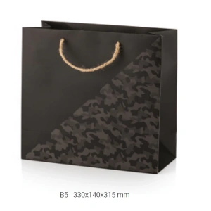GIPTA B5 CAMOUFLAGE SİYAH HEDİYELİK KARTON ÇANTA BG8196