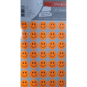 TANEX TNX-328 19mm. FLORASAN TURUNCU GÜLEN YÜZ STICKER 2Lİ