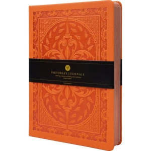 VICTORIAS JOURNALS 3477 VINTAGE OLD BOOK 14x20cm 80gr.160YP. ÇİZGİLİ DEFTER TURUNCU