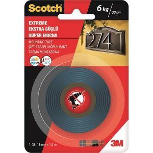 SCOTCH 4002 EXTRA GÜÇLÜ MONTAJ BANTI 19MM x 1.5MT.