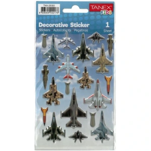 TANEX KIDS TNX-25050 DEKORATİF ETİKETLER - SAVAŞ UÇAKLARI SERİSİ STICKER