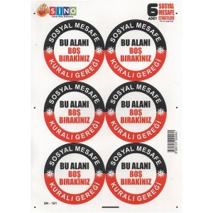 SİNO SN-101 OTURMA DÜZENİ UYARI ETİKETİ 6LI
