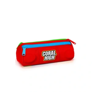 CORAL HIGH 22091 KIDS RENKLİ BLOK DESENLİ ÜÇ BÖLMELİ KALEM ÇANTASI