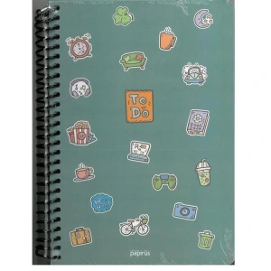 PAPİRÜS TO DO MIX SERT KAPAK SPİRALLİ 16X23 100YP. ÇİZGİLİ DEFTER