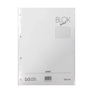 BAYINDIR A4 BEYAZ KOLEJ YEDEĞİ KARELİ 50YP.