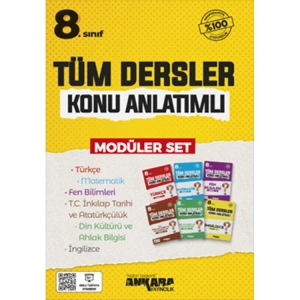 ANKARA YAYINLARI 8. SINIF TÜM DERSLER KONU ANLATIMLI MODÜLER SET