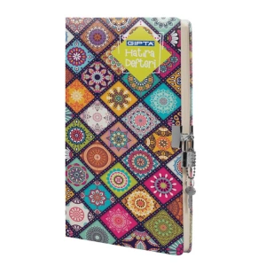 GIPTA KİLİTLİ İP DİKİŞLİ SERT KAPAK HATIRA DEFTERİ 17X24 120YP