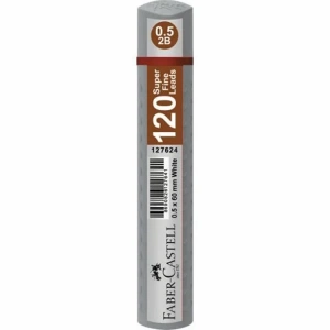FABER CASTELL 120Lİ MİN 0.5 2B 60mm UÇ GÜMÜŞ TÜP - 127681