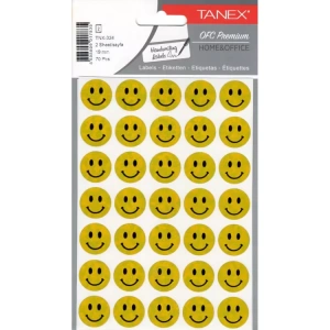 TANEX TNX-324 19mm. SARI HOLOGRAM GÜLEN YÜZ STICKER 2Lİ