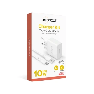APRICOT AP-U210T 10W 2.4A TYPE-C + EV ŞARJ ADAPTÖRÜ SETİ BEYAZ