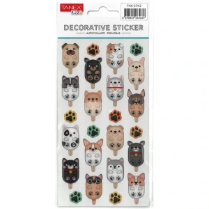 TANEX KIDS TNX-27112 DEKORATİF ETİKETLER - PUFFY BONCUK KÖPEKLER SERİSİ STICKER - TEKLİ