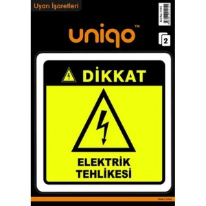 CREA UNIQO UYARI ETİKETİ - DİKKAT ELEKTRİK TEHLİKESİ İŞARETİ 2Lİ  1415