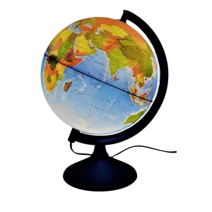 GÜRBÜZ 41303 30 CM DÜNYA SİYASİ-FİZİKİ IŞIKLI YAZILABİLİR KÜRE