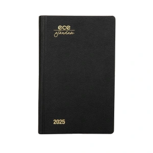 ECE 12X18 AKÇAY GÜNLÜK ÇİZGİLİ AJANDA ÇİZİLİ SİYAH