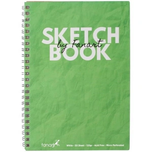 FANART ACADEMY F-8673 SKETCH BOCK A4 SPİRALLİ YEŞİL KAPAK ESKİZ DEFTERİ 120GR.50YP.