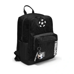 CORAL HIGH 23698 KIDS SİYAH FUTBOL DESENLİ DÖRT BÖLMELİ SIRT ÇANTASI