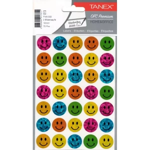 TANEX TNX-322 19mm. MIX HOLOGRAM GÜLEN YÜZ STICKER 2Lİ