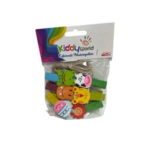 KIDDY WORLD 0243 AHŞAP BÜYÜK FİGÜRLÜ MANDAL İPLİ 01142