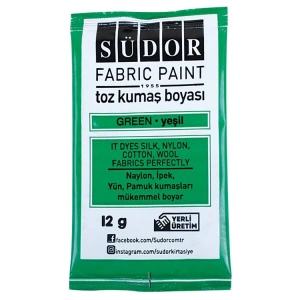 SÜDOR KB07 TOZ KUMAŞ BOYASI YEŞİL 12 GR.