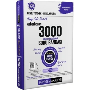 PEGEM 2025 KPSS GENEL YETENEK GENEL KÜLTÜR EZBER BOZAN 3000 TAMAMI VİDEO ÇÖZÜMLÜ SORU BANKASI