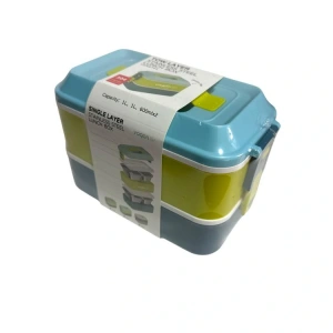 VAGONLİFE ÇELİK YEMEK KABI 2 KATLI LUNCH BOX 1200ml - VGN6744 MAVİ