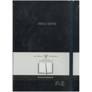 VICTORIAS JOURNALS NOTE BENE 9250 PREMIUM NOTEBOOK SERT KAPAK A5 100gr.192 SYF. ÇİZGİLİ DEFTER LACİVERT
