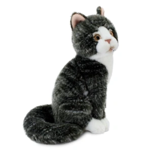 NECOTOYS ANIMALS OF THE WORLD 20888 OTURAN GRİ KEDİ PELUŞ 22 CM