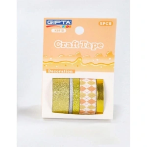GIPTA K8918 CRAFT TAPE RENKLİ KAĞIT BANT 5LI KUTULU - 2M