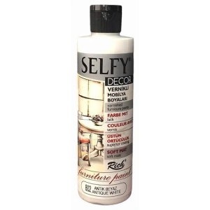 RİCH SLF-240-802 SELFY DECOR VERNİKLİ AKRİLİK BOYA 240cc.ANTİK BEYAZ