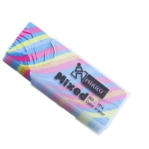 MİKRO 1914 MİXED COLORFULL PVC KILIFLI SOFT DİKDÖRTGEN SİLGİ - TEKLİ
