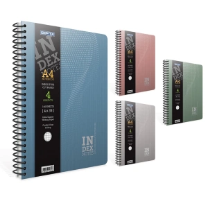 GIPTA INDEX NOTES SPİRALLİ SERT KAPAK 17x24 140YP. ÇİZGİLİ DEFTER
