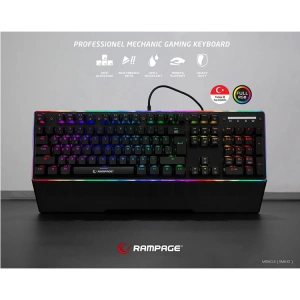 RAMPAGE RMK-X1 MIRACLE USB FULL RGB AYDINLATMALI Q JIXIAN BLUE SWITCH GAMING OYUNCU MEKANİK KLAVYE
