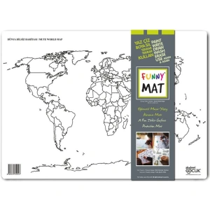 AKADEMİ ÇOCUK - FUNNY MAT - DÜNYA DİLSİZ HARİTASI 48x33,5cm