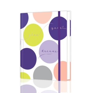 VICTORIAS JOURNALS 1701 CANDY POLKA 16.5x22.5cm GİZLİ SPİRALLİ SERT KAPAK LASTİKLİ ÇİZGİLİ DEFTER
