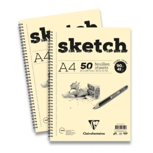 ESMO EL96260 CLAİREFONTAİNE IVORY A3 ESKİZ BLOK ÇİZİM DEFTERİ YANDAN SPİRALLİ 90 gr.50 YP