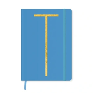 DEFFTER FABOOKS MONOGRAM HARF BASKILI LASTİKLİ SERT KAPAK ÇİZGİLİ DEFTER 168 SYF - T