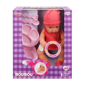 SUNMAN 9553 BEBELOU YENİ DOĞAN ALTINI ISLATAN SESLİ BEBEK SETİ 30 CM