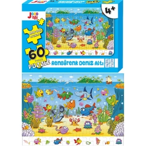 JOHO TOYS PUZZLE YAPBOZ RENGARENK DENİZ ALTI 48x34cm 60 PARÇA