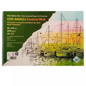ART LIVA 35X50 MULTİ TEKNİK DOKULU SANATSAL RESİM DEFTERİ 200GR. 20 YP.