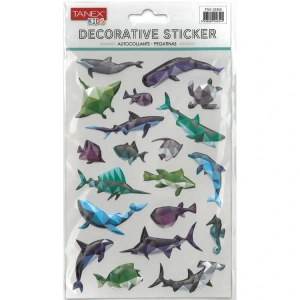 TANEX KIDS TNX-25365 DEKORATİF ETİKETLER - PUFFY DENİZ CANLILARI 3-D SERİSİ STICKER - TEKLİ