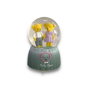 CEREN HDY0187 ORTA BOY HEDİYELİK MÜZİKLİ IŞIKLI KAR ATAN KAR KÜRESİ (PİLLİ) BABY BEAR
