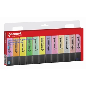PENMARK HS-505-12NPS 4 NEON+ 4 PASTEL+ 4 METALİK SİMLİ 12Lİ FOSFORLU KALEM SETİ