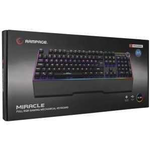 RAMPAGE RMK-X2 MIRACLE USB FULL RGB AYDINLATMALI GAMING OYUNCU MEKANİK KLAVYE
