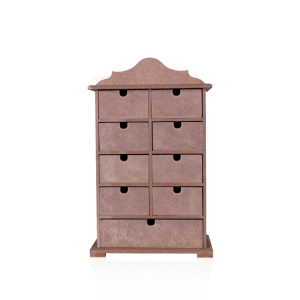 TEKNOPOİNT AHŞAP HOBY KT09 9 ÇEKMECELİ KULPSUZ KUTU