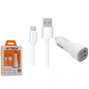 HYTECH HY-X42 3.4A HIZLI ŞARJ MICRO USB ÇİFT ÇIKIŞLI KABLOLU ARAÇ ŞARJ CİHAZI BEYAZ